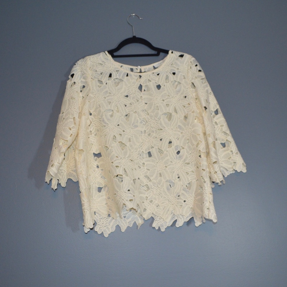 White Cutout Top Women's